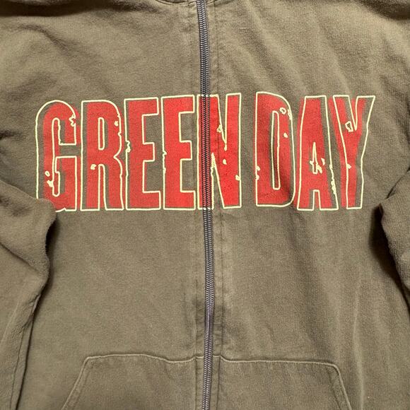 Green Day Vintage I Walk Alone Zip Up Sweatshirt Size women’s medium - Picture 2 of 5